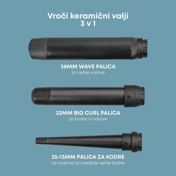 OBLIKOVALEC LAS REVAMP PROGLOSS CURL & WAVES 3V1 WD-1500