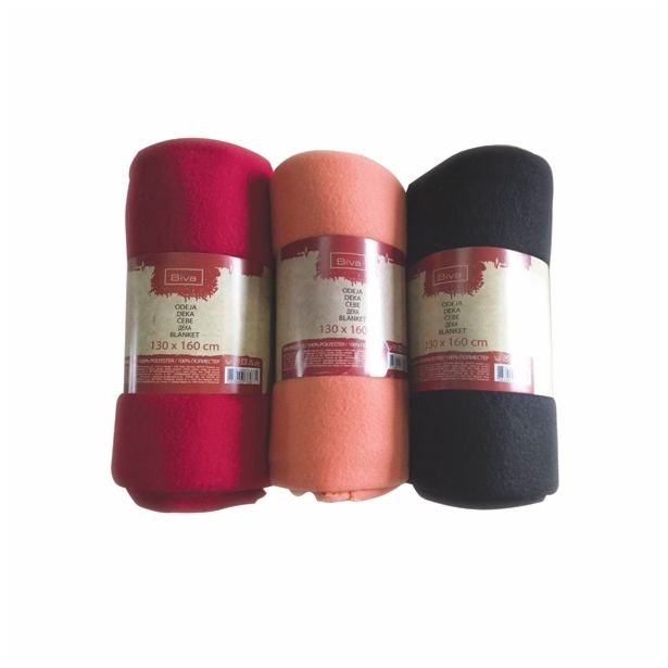 ODEJA BIVA 130X160 CM FLIS ENOBARVNA RAZLIČNE BARVE