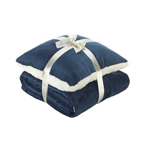 ODEJA DORMEO WARM HUG 130X190 CM IN BLAZINA MODRA