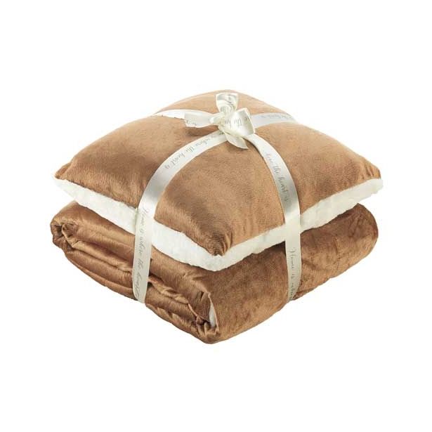 ODEJA DORMEO WARM HUG 130X190 CM IN BLAZINA RJAVA