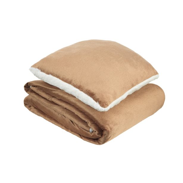 ODEJA DORMEO WARM HUG 130X190 CM IN BLAZINA RJAVA