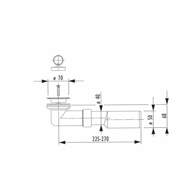 ODTOČNI VENTIL LIV 32 MM PVC TUŠ KAD 40/50