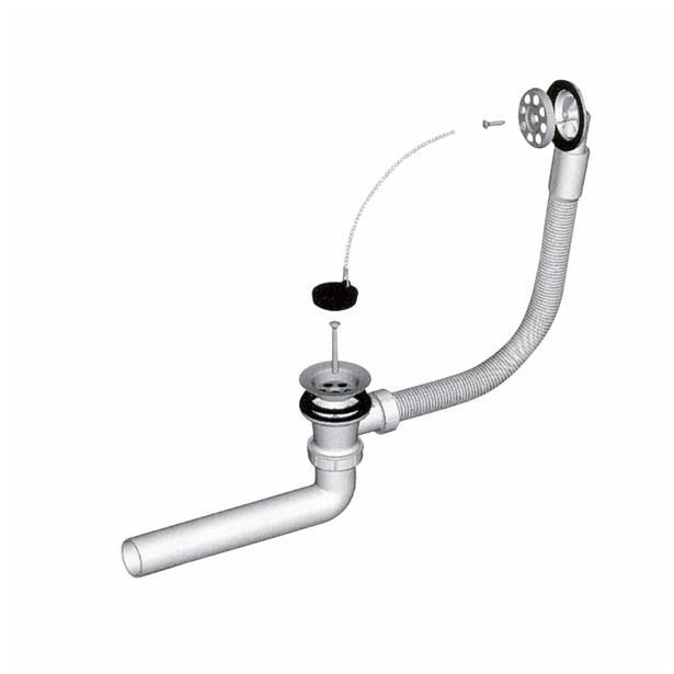 ODTOČNO-PRETOČNI VENTIL LIV 32 MM PVC ZA KOPALNO KAD BREZ SIFONA +KOLENOM