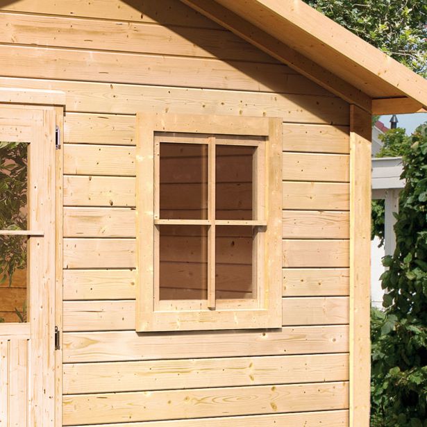 OKNO IZ UMETNEGA STEKLA ZA LESENO HIŠKO KARIBU 38MM BARVA LESA