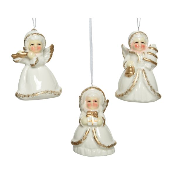 OKRASEK ZA JELKO ANGEL, BELE/ZLATE BARVE, SORT