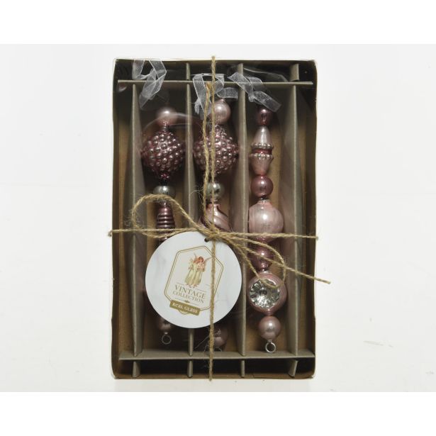 OKRASEK ZA JELKO DECORIS ANTIČNI, ROZA 3/1