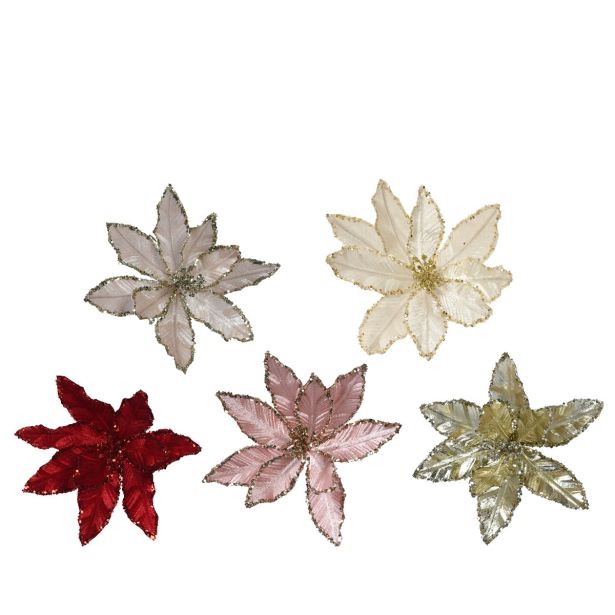 OKRASEK ZA JELKO DECORIS BOŽIČNA ZVEZDA 10X28 CM SORTIRANO