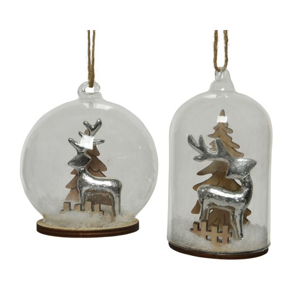 OKRASEK ZA JELKO DECORIS JELEN V KUPOLI SORT