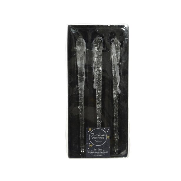 OKRASEK ZA JELKO DECORIS LEDENE SVEČE 20 CM 3/1