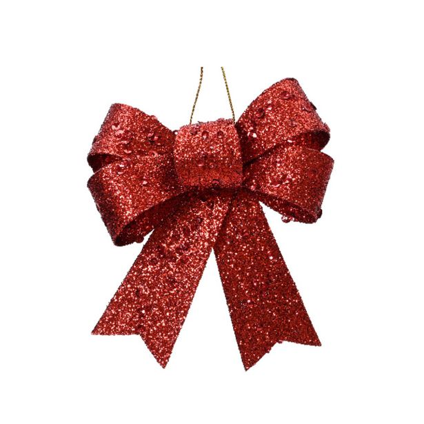 OKRASEK ZA JELKO DECORIS PENTLJA, 11.5X10.5 CM RDEČA/ZLATA, SORTIRANO