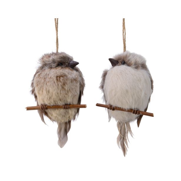 OKRASEK ZA JELKO DECORIS PTIČ NA VEJI SORT