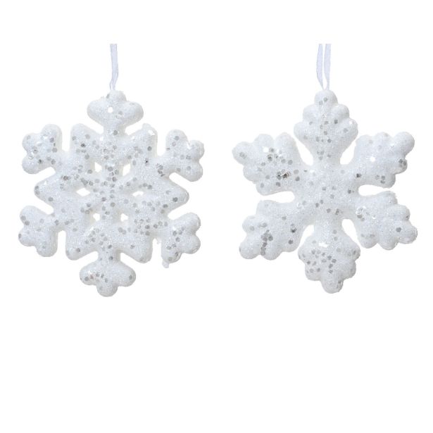 OKRASEK ZA JELKO DECORIS SNEŽINKE, PENA, 11X2 CM SORTIRANO