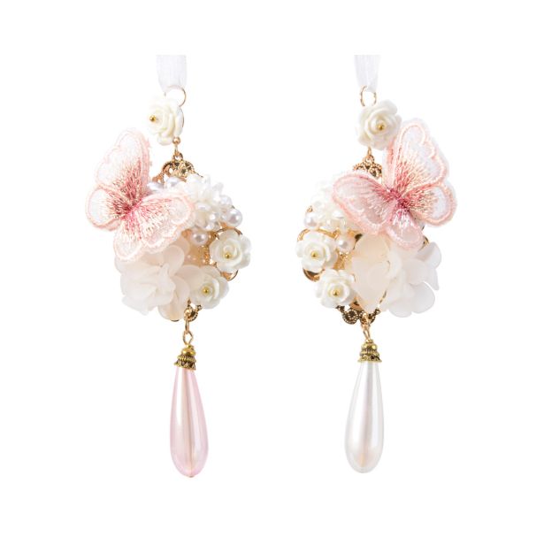 OKRASEK ZA JELKO DECORIS Z METULJEM IN PERLO