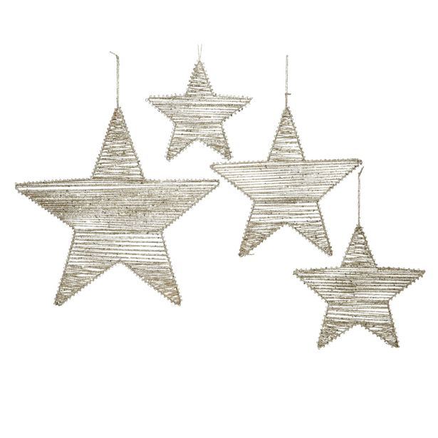 OKRASEK ZA JELKO DECORIS ZVEZDA NATUR BARVE POLNA