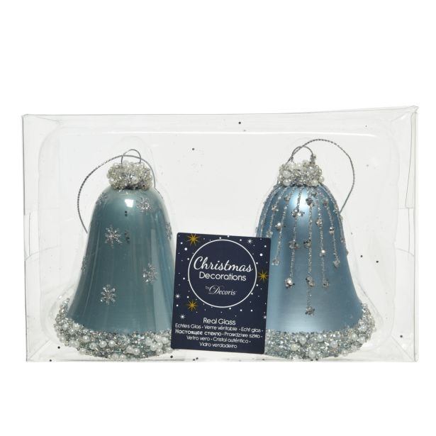 OKRASEK ZA JELKO DECORIS ZVONČEK MODRE BARVE 2/1