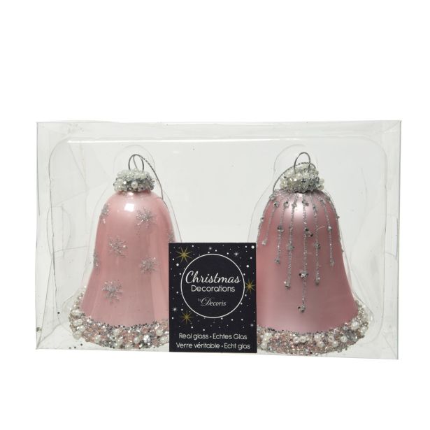 OKRASEK ZA JELKO DECORIS ZVONČEK ROZA BARVE 2/1