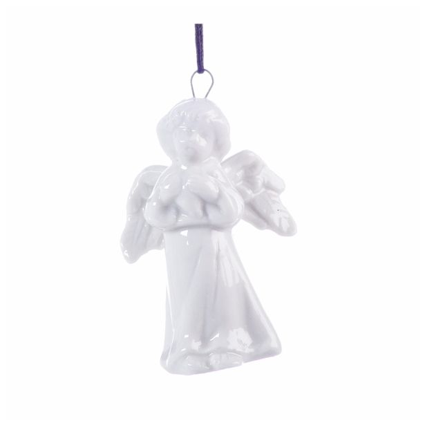 OKRASEK ZA JELKO GLOSSTYLE ANGEL BELI 8 CM SORTIRANO PORCELANASTI GLADKI VISEČ