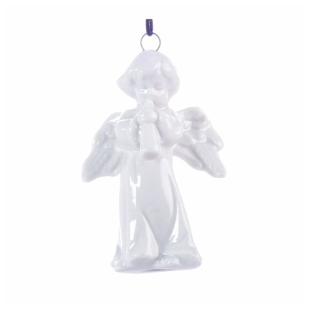 OKRASEK ZA JELKO GLOSSTYLE ANGEL BELI 8 CM SORTIRANO PORCELANASTI GLADKI VISEČ