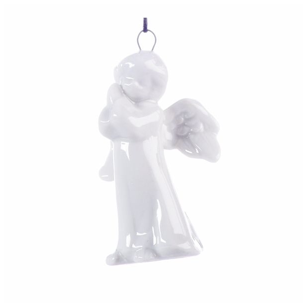 OKRASEK ZA JELKO GLOSSTYLE ANGEL BELI 8 CM SORTIRANO PORCELANASTI GLADKI VISEČ