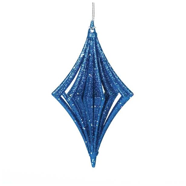 OKRASEK ZA JELKO GLOSSTYLE GEO 3D 7X7X12 CM MODRE BARVE
