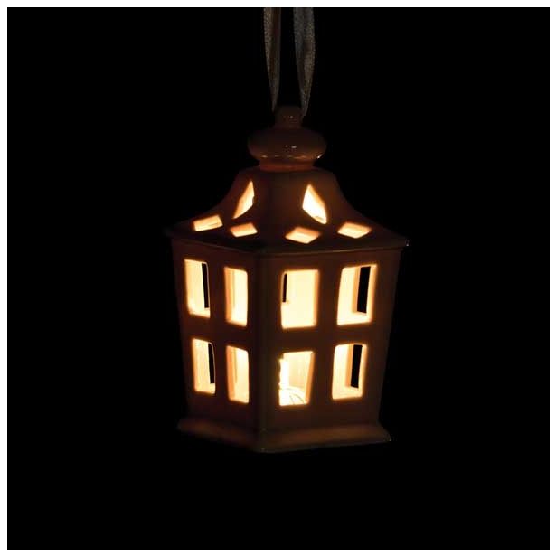 OKRASEK ZA JELKO GLOSSTYLE HIŠICA 11 CM ROZA BARVE Z LED LUČKO