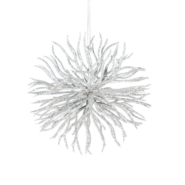 OKRASEK ZA JELKO GLOSSTYLE JEŽICA FI 11. 5 CM SREBRN A