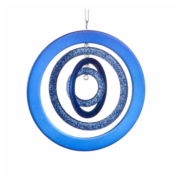 OKRASEK ZA JELKO GLOSSTYLE KOVINSKI TEMNO MODRI 9 CM VIŠ. ZVEZDA/JELKA/KROGLA