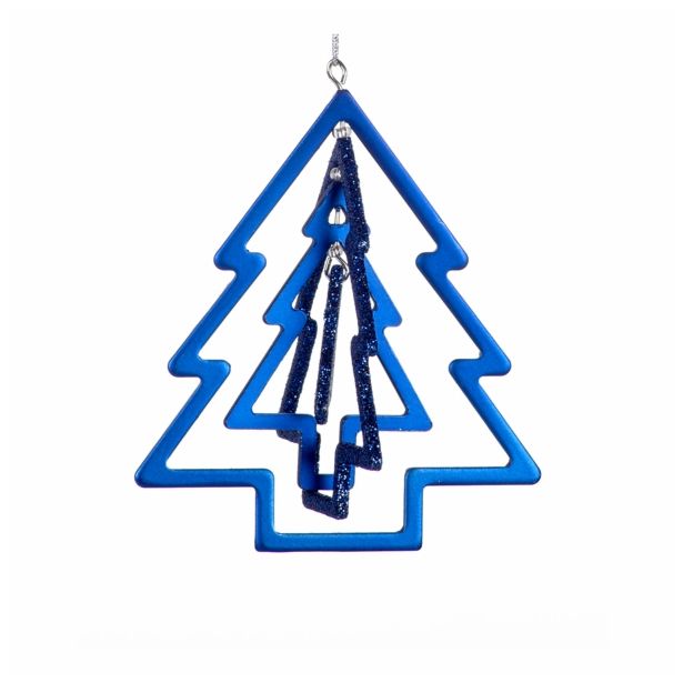 OKRASEK ZA JELKO GLOSSTYLE KOVINSKI TEMNO MODRI 9 CM VIŠ. ZVEZDA/JELKA/KROGLA