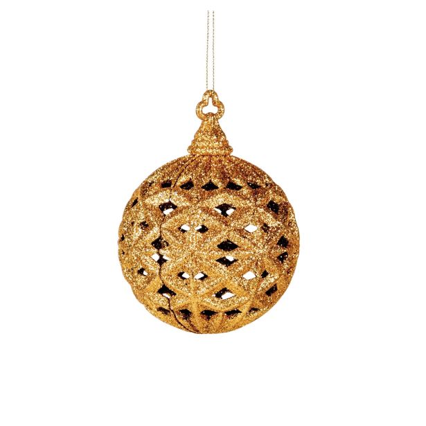 OKRASEK ZA JELKO GLOSSTYLE KROGLA ZLATA FI 8.8 CM 11.2X8.8X8.8