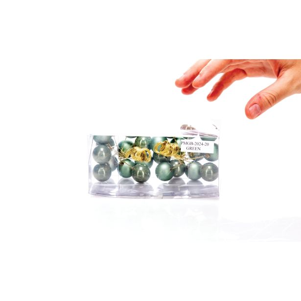 OKRASEK ZA JELKO GLOSSTYLE MINI BUNKICE NA ŽICI 20MM 2/1 ZELENE