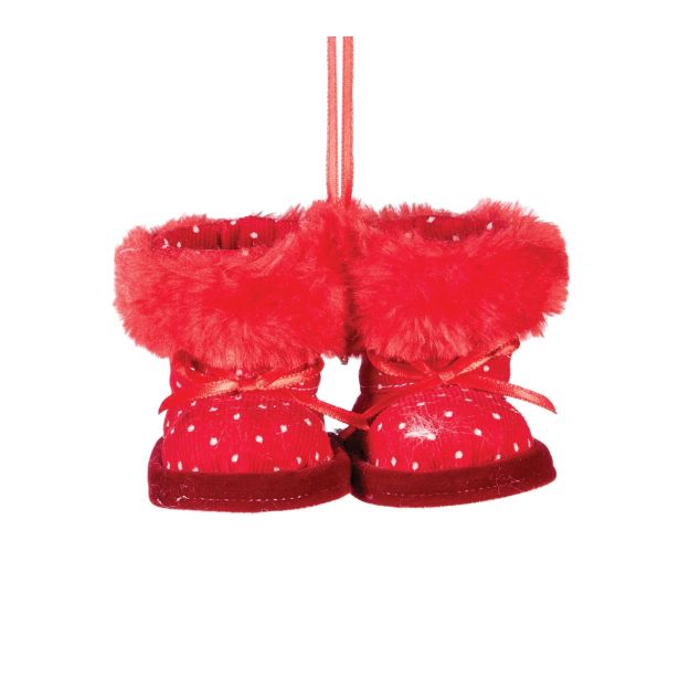 OKRASEK ZA JELKO GLOSSTYLE ŠKORNJI RDEČI 7 CM VIŠINE