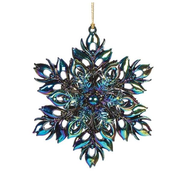 OKRASEK ZA JELKO GLOSSTYLE SNEŽINKA MULTICOLOR 10X3X 12 CM