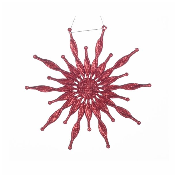 OKRASEK ZA JELKO GLOSSTYLE ZVEZDA PRMERA 15 CM RDEČA RDEČA