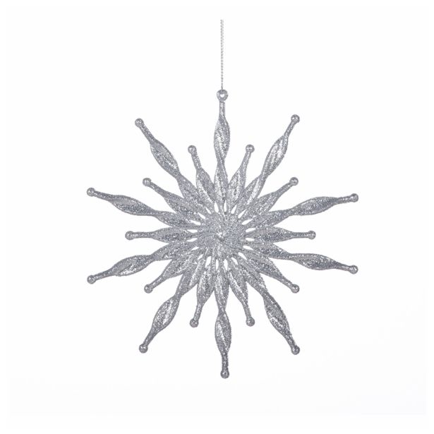 OKRASEK ZA JELKO GLOSSTYLE ZVEZDA PRMERA 15 CM SREBRNA