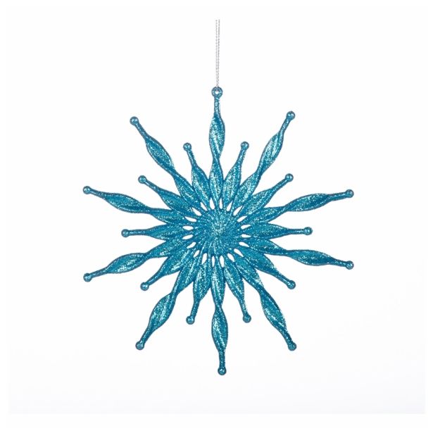 OKRASEK ZA JELKO GLOSSTYLE ZVEZDA PRMERA 15 CM SVETLO MODRA