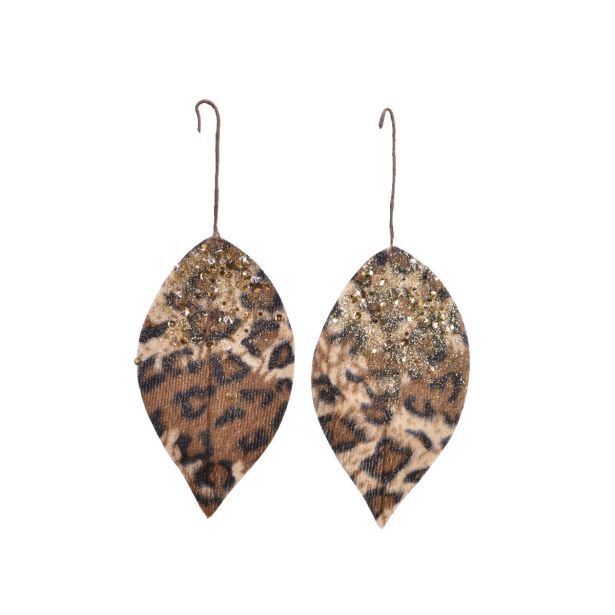 OKRASEK ZA JELKO LIST LEOPARD 20 CM