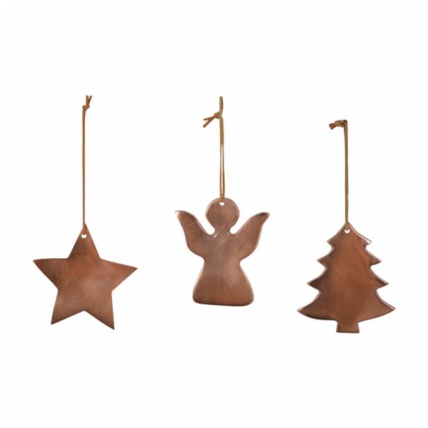 OKRASEK ZA JELKO R+W 10 CM BAKRENE BARVE ANGEL/JEKA/ZVEZDA