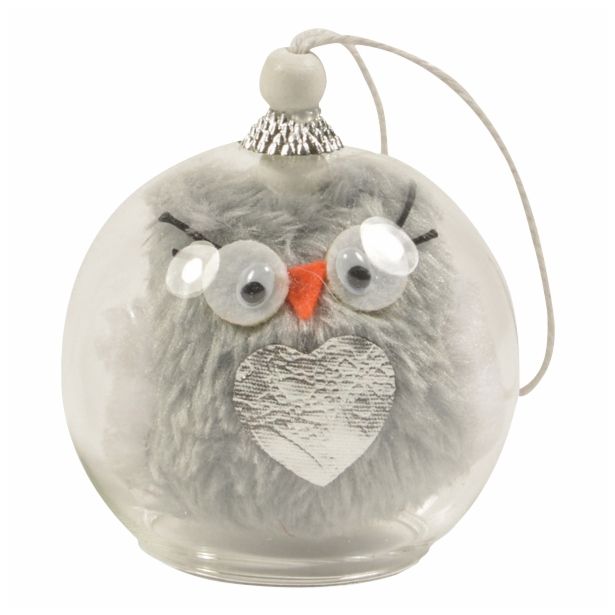 OKRASEK ZA JELKO R+W STEKLNA KROGLA S SOVO 10 CM PREMERA SORTIRANO