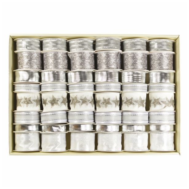 OKRASEK ZA JELKO R+W TRAK SREBRNE BARVE SORT. DEKO. 15-40 MM, 2-3.5 M