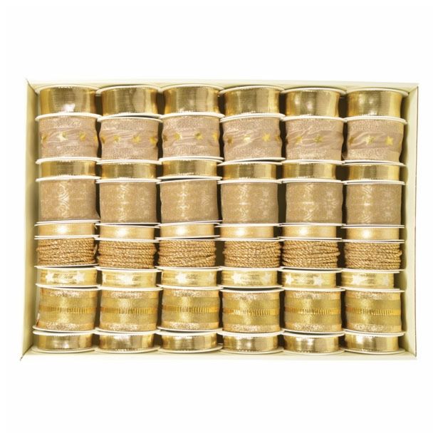 OKRASEK ZA JELKO R+W TRAK ZLATE BARVE SORT. DEKO. 15-40 MM, 2-3.5 M