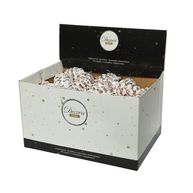 OKRASEK ZA NOVOLETNO JELKO -  STORŽ, ROZA BARVE Z BLEŠČICAMI, 5X9 CM