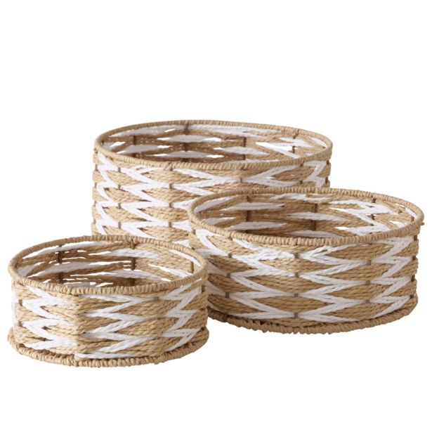 OKRASNA KOŠARA BOLTZE BEŽ/RJAVA OKROGLA, 3/1