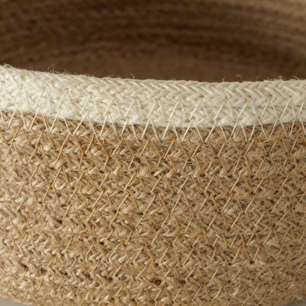 OKRASNA KOŠARA BOLTZE BEŽ/RJAVA OKROGLA, JUTA, 45660