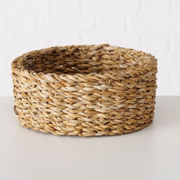 OKRASNA KOŠARA BOLTZE OKROGLA, IZ MORSKE TRAVE FI 20 CM