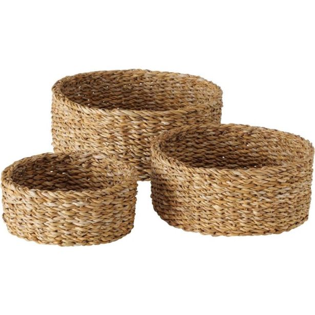 OKRASNA KOŠARA BOLTZE OKROGLA, IZ MORSKE TRAVE FI 20 CM