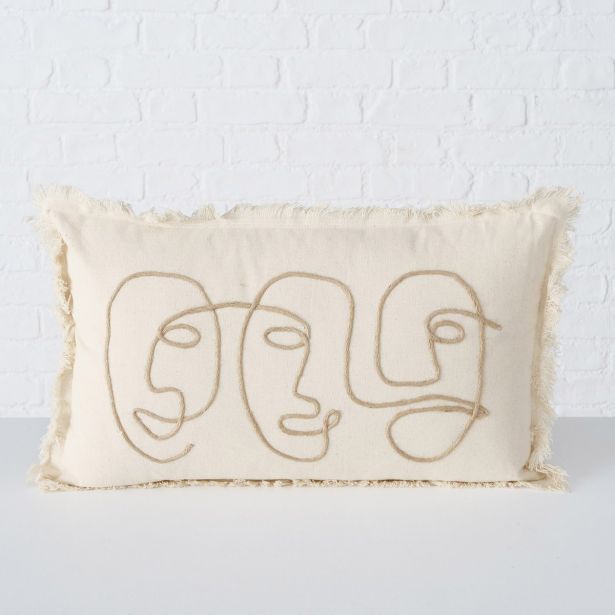 OKRASNI VZGLAVNIK BOLTZE BEŽ, ABSTRAKT, 50X30 CM