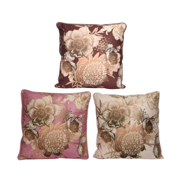 OKRASNI VZGLAVNIK DECORIS 45X45 CM, ROŽE, SORT