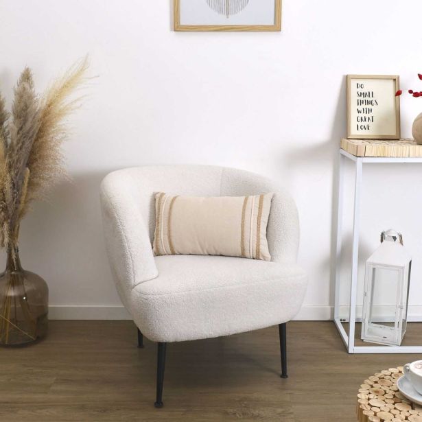 OKRASNI VZGLAVNIK HOME DECO BEŽ Z VZORCEM 50X30 CM