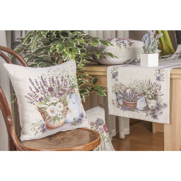 OKRASNI VZGLAVNIK URH 2-VANJA 45X45 VEZEN LAVANDA