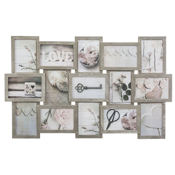 OKVIR ZA SLIKO ATMOSPHERE PATINE, ZA 15 FOTOGRAFIJ, BEL ALI SIV, SORT.